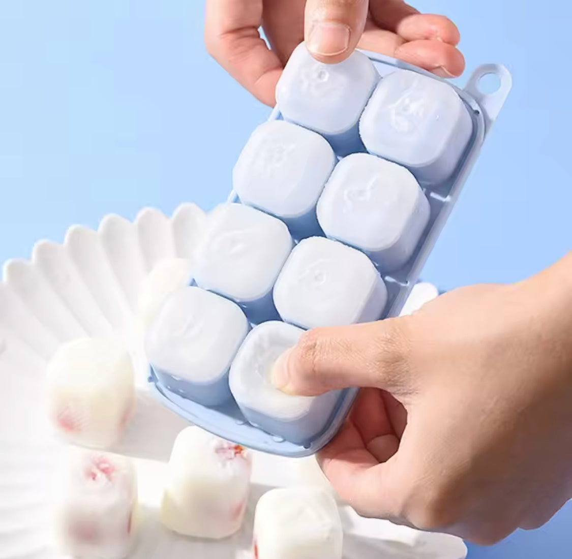 8 Grid Popup Ice Cube Tray, Square Ice Cube Mould
