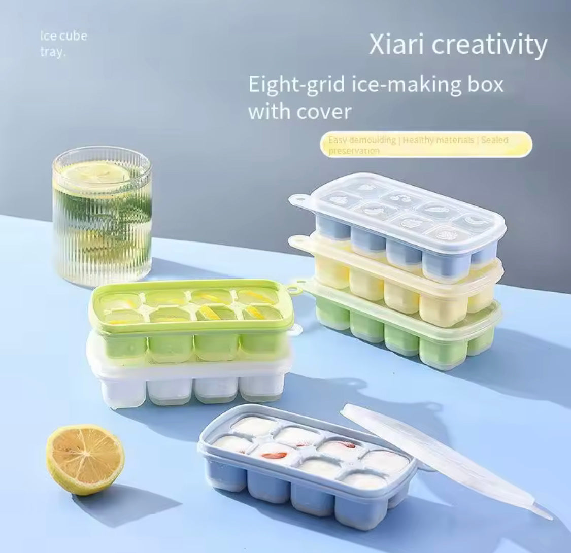 8 Grid Popup Ice Cube Tray, Square Ice Cube Mould