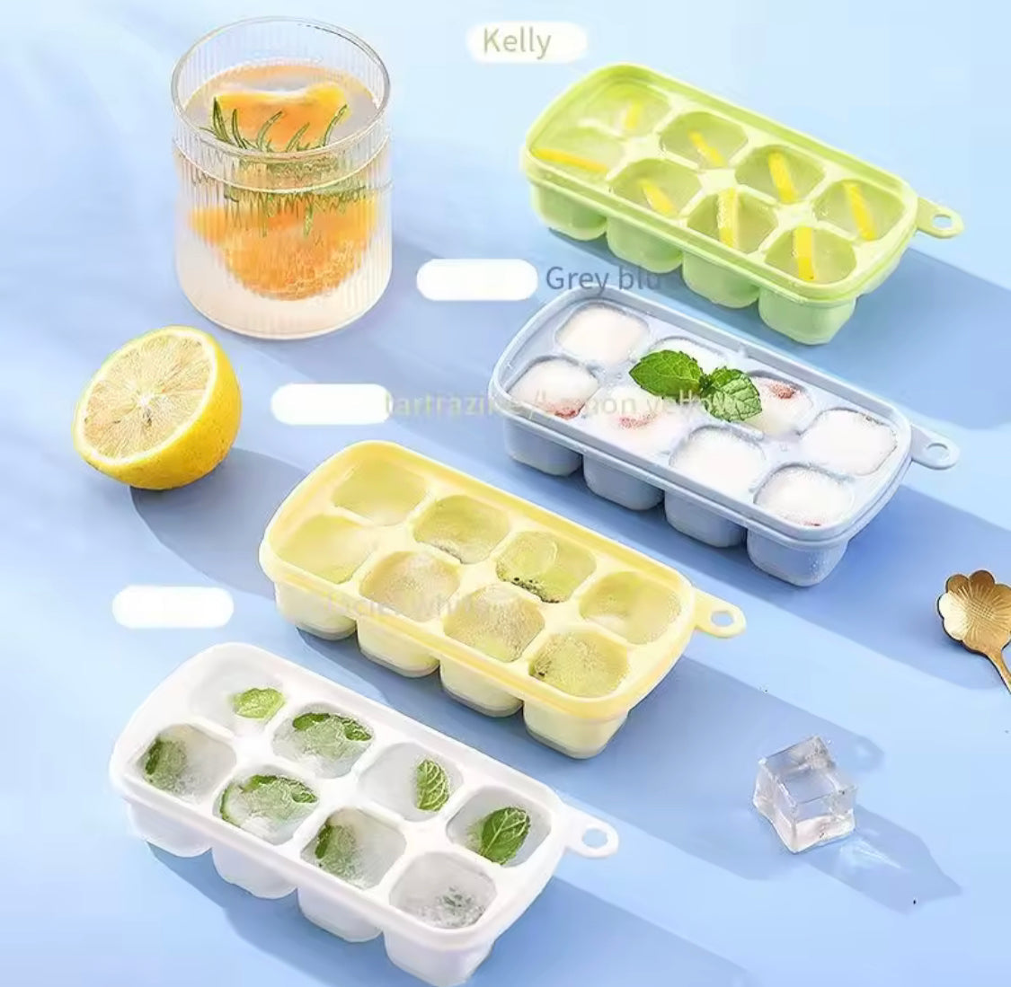 8 Grid Popup Ice Cube Tray, Square Ice Cube Mould
