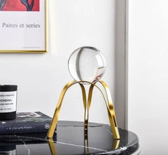West Style Metal Brass Art Tripod, Crystal Ball Stand Decor